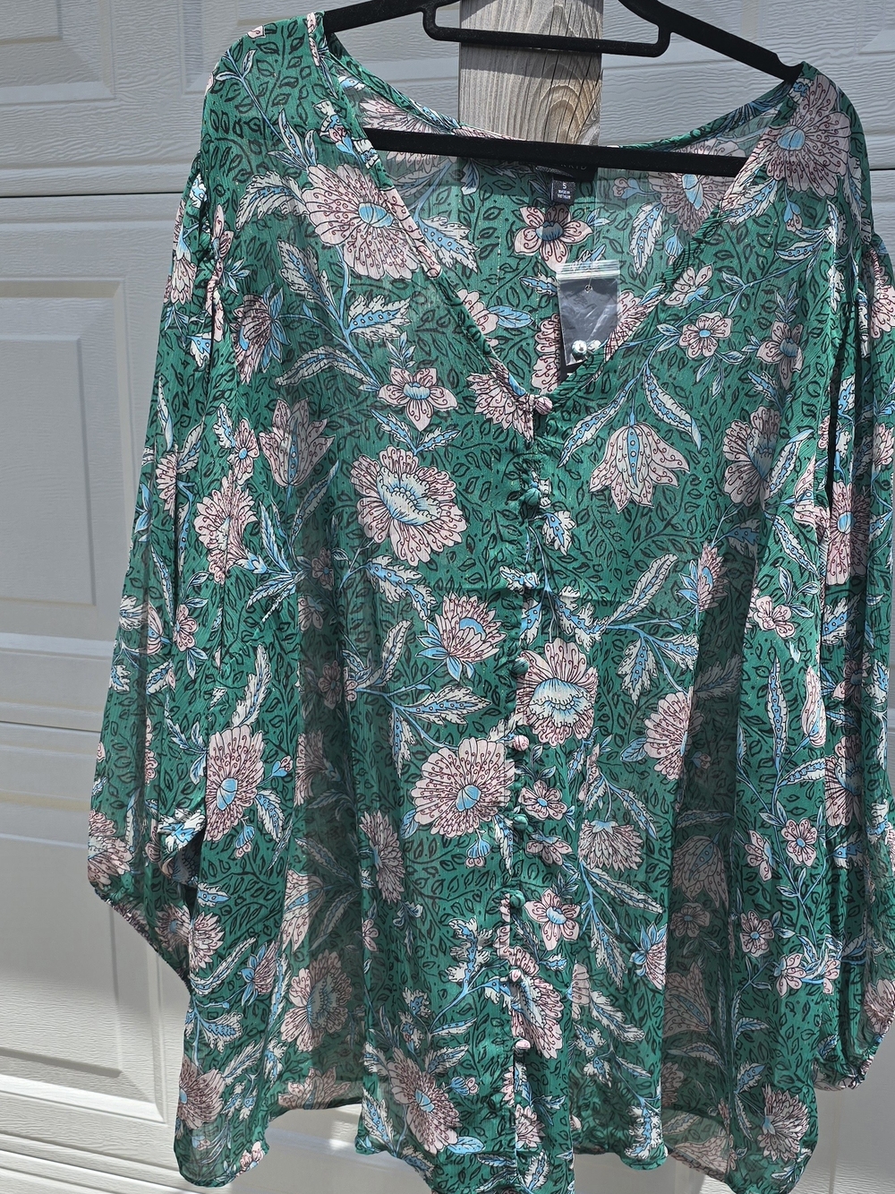 Green Floral V-Neck Torrid Blouse 5x